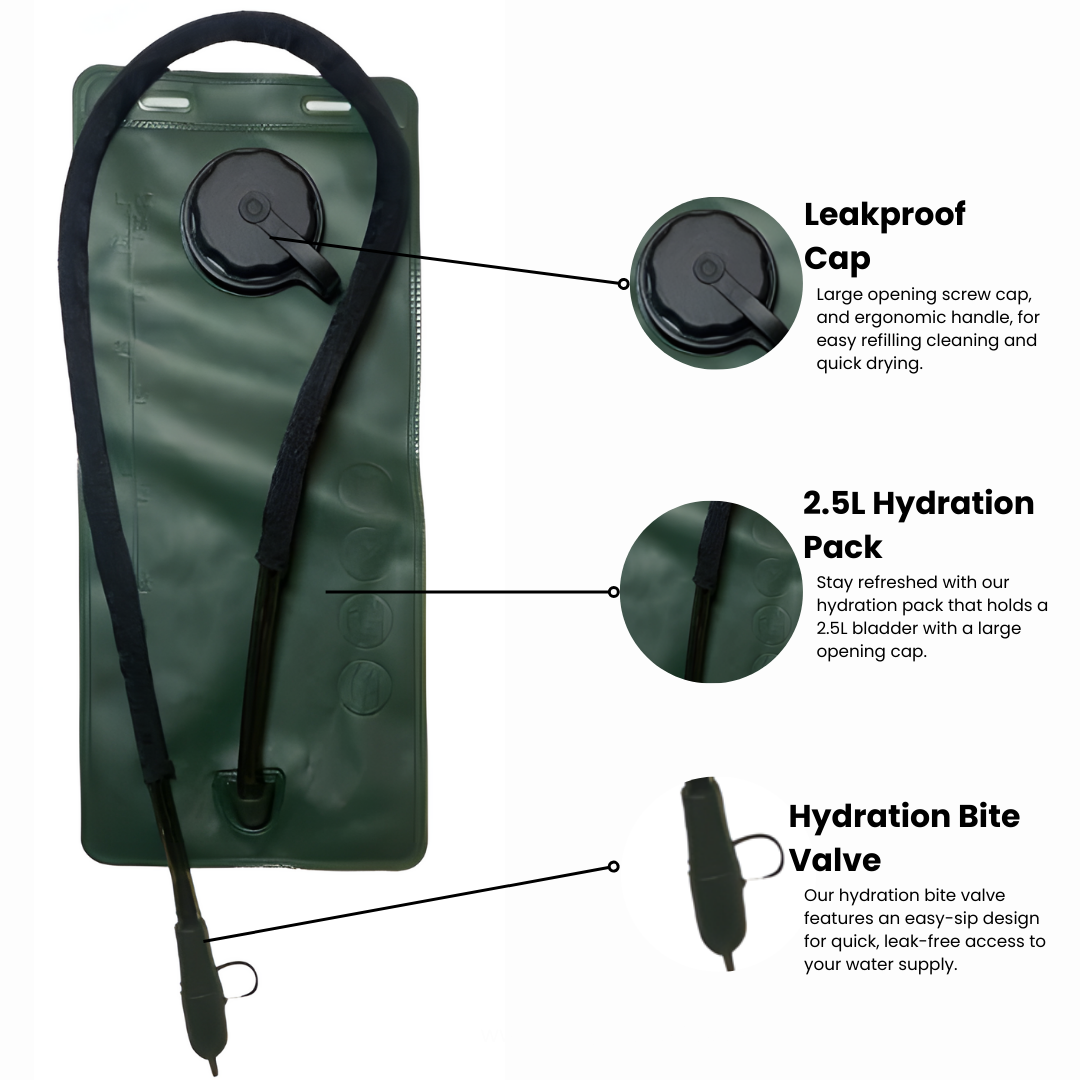 Gorilla Paks Small 30L Military Tactical Hydration Backpack (Black) - 2.5L Water Bladder - Assault 3 Day Pack Army Molle Bag Backpacks Rucksack - Hunting, Hiking, Gym.