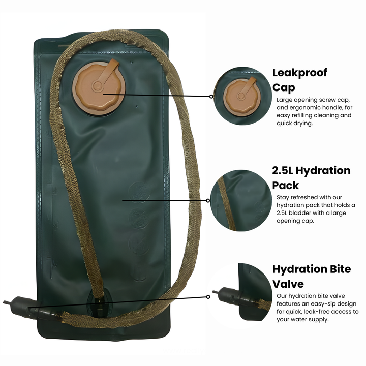 Gorilla Paks Small 30L Military Tactical Hydration Backpack (Tan) - 2.5L Water Bladder - Assault 3 Day Pack Army Molle Bag Backpacks Rucksack - Hunting, Hiking, Gym.