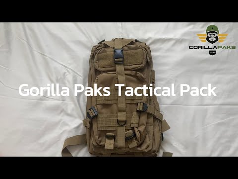 GORILLA PAKS 30L Small Tactical Backpack (Tan) Military MOLLE Assault Rucksack Bug Out Bag 3 Day Army Pack for Hiking Daypack, Hunting, Camping, Survival, EDC, Gym
