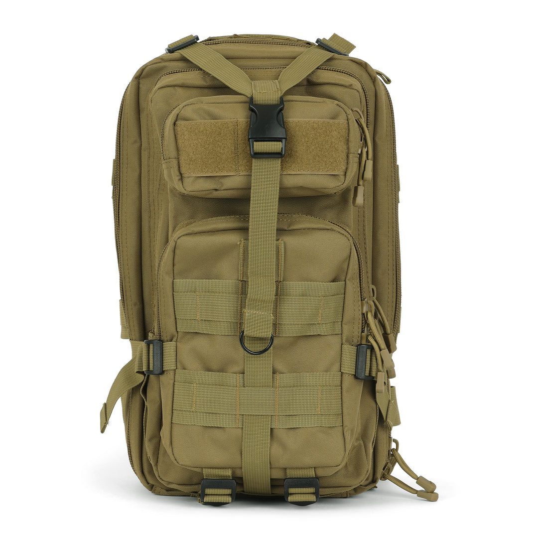 Gorilla Paks Small 30L Military Tactical Hydration Backpack (Tan) - 2.5L Water Bladder - Assault 3 Day Pack Army Molle Bag Backpacks Rucksack - Hunting, Hiking, Gym.