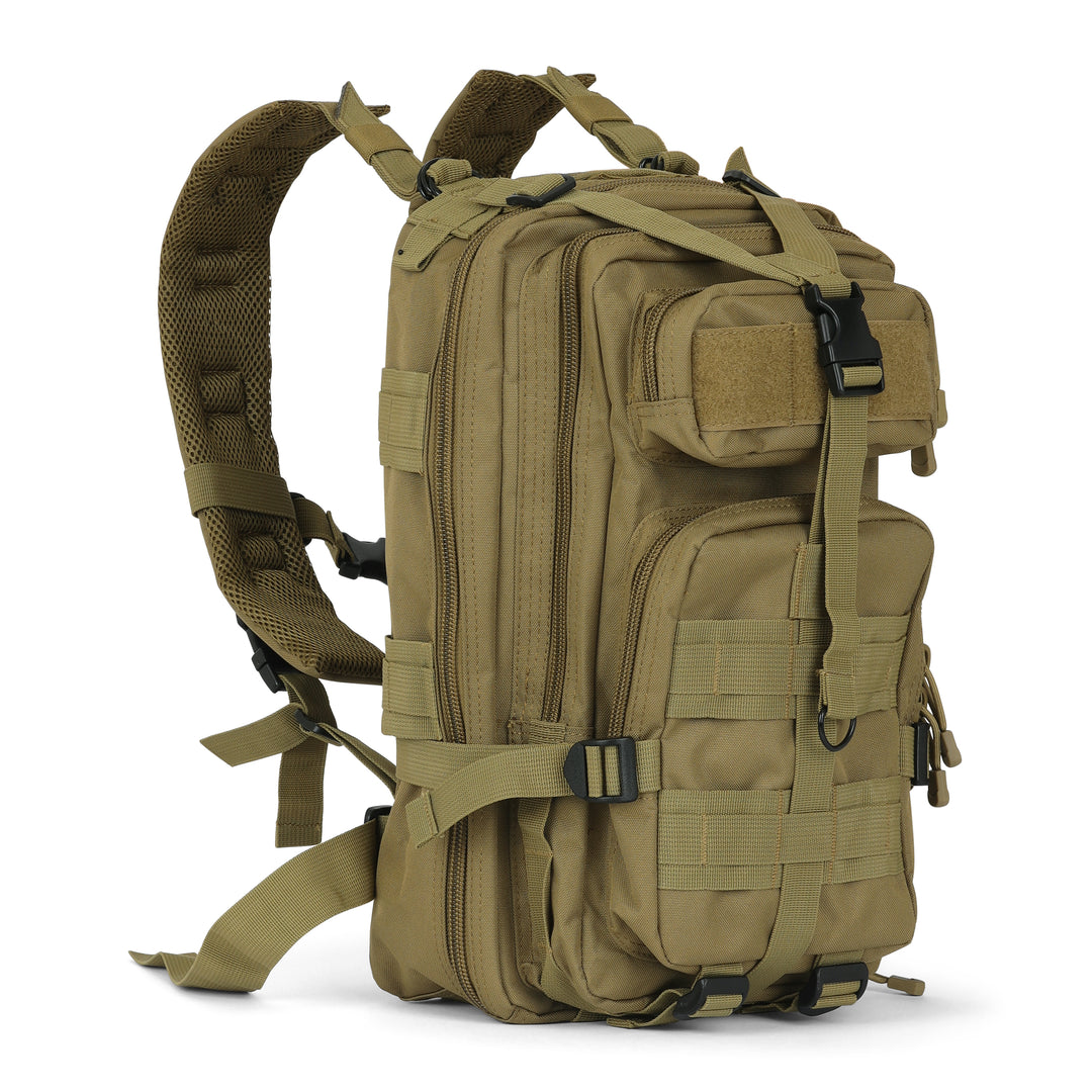 GORILLA PAKS 30L Small Tactical Backpack (Tan) Military MOLLE Assault Rucksack Bug Out Bag 3 Day Army Pack for Hiking Daypack, Hunting, Camping, Survival, EDC, Gym