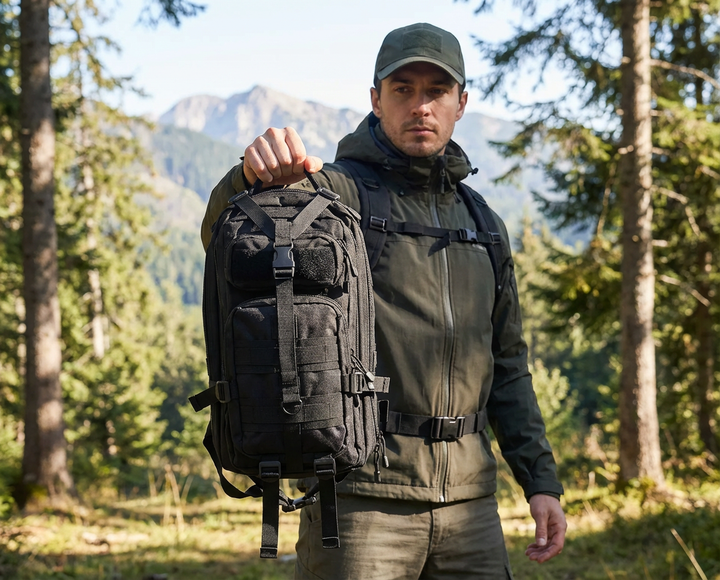 Gorilla Paks Small 30L Military Tactical Hydration Backpack (Black) - 2.5L Water Bladder - Assault 3 Day Pack Army Molle Bag Backpacks Rucksack - Hunting, Hiking, Gym.