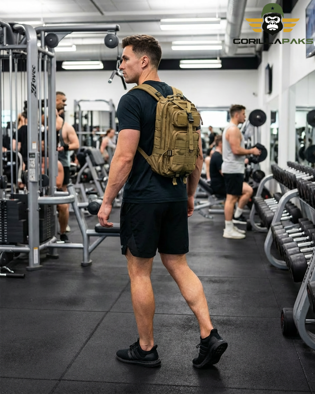 GORILLA PAKS 30L Small Tactical Backpack (Tan) Military MOLLE Assault Rucksack Bug Out Bag 3 Day Army Pack for Hiking Daypack, Hunting, Camping, Survival, EDC, Gym