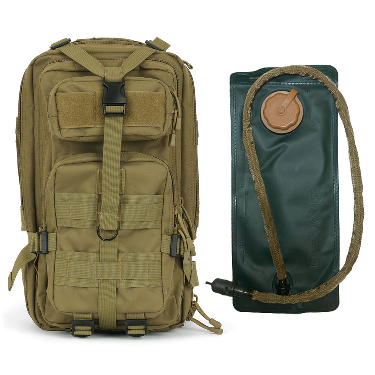 GORILLA PAKS 30L Tactical Hydration Backpack – MOLLE (Tan